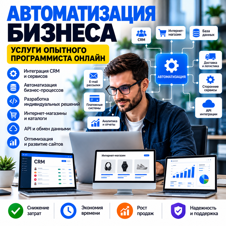 Автоматизация бизнеса — услуги опытного программиста онлайн